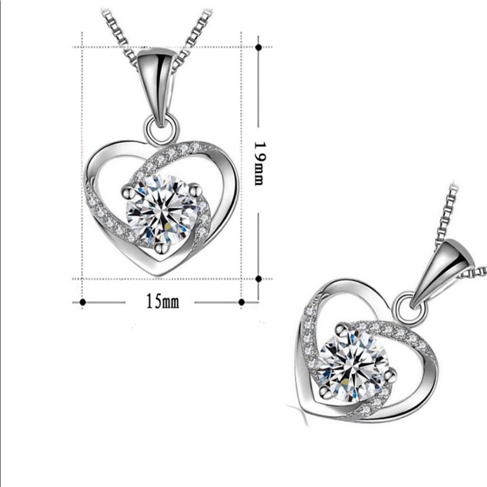 Women’s Heart Necklace 999 Sterling Silver New - Picture 3 of 4